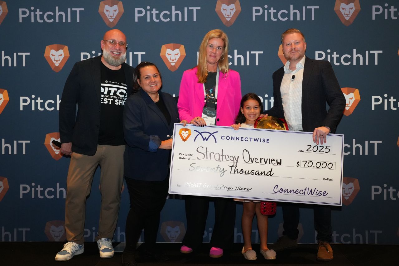 PitchIT prize cheque group photo